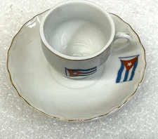 Made in Japan Vintage Cuban Espresso Cup & Saucer Cuban Flag