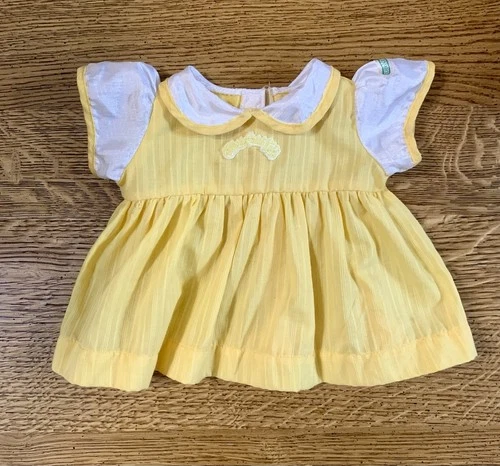 Vintage Cabbage Patch Kids Doll Rare HTF Yellow Logo Dress OK Factory