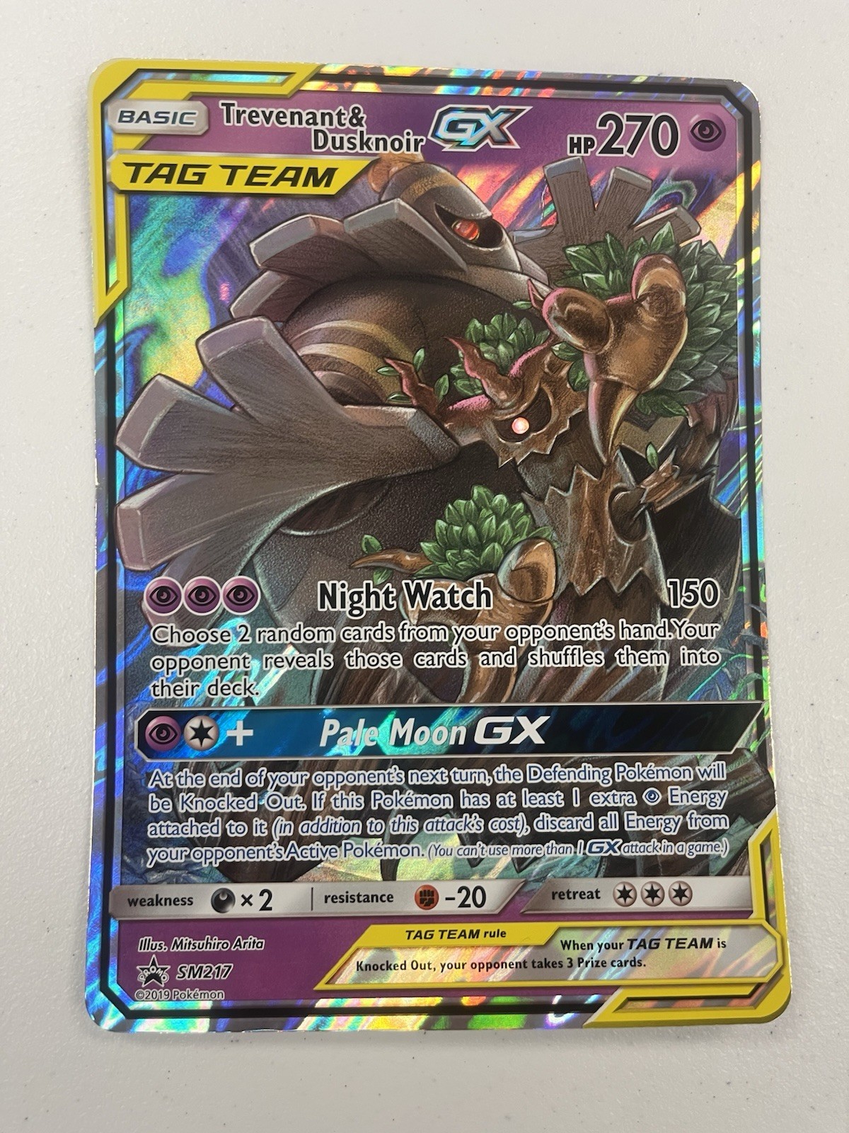 Trevenant & Dusknoir GX Jumbo Pokemon Sun & Moon Black Star Promo #SM217
