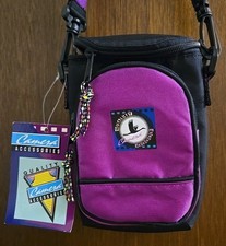 Vintage 90s Quality Camera Accessories Purple  Black Soft Camera Bag  Strap