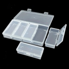 Clear Plastic Storage Organizer Box Adjustable Dividers Craft Sewing Case UK
