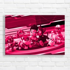 Paw Patrol Friends Exploring Pink Canvas Print Large Picture Wall Art