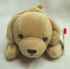 Vintage TY Beanie Baby TAN FETCH THE PUPPY DOG 8" Stuffed Animal Toy 1998 NEW