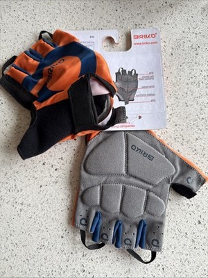 Briko Fahrradhandschuh mit verstellbarem Riemen orange blau XXL