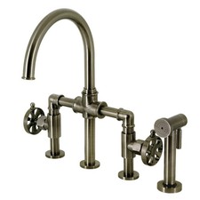 Kingston Brass KS233.RX Belknap 1.8 GPM Bridge Kitchen Faucet - - Stainless