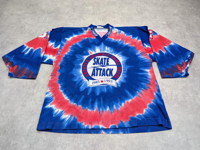 Vintage Skate Attack Tshirt Herren XXL Tie Dye Shop 1995 90s Y2K Made in Canada 63 00s