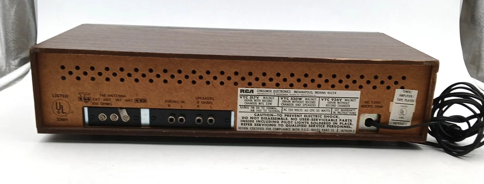 ВИНТАЖНЫЙ RCA VYC 530 Вт тюнер/усилитель/ленточный плеер текстура дерева | проверенный рабочий - Изображение 2 из 3