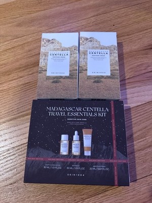 Madagascar Centella 2 Soothing Cream Full & Travel Essentials Kit $83 Retail,new
