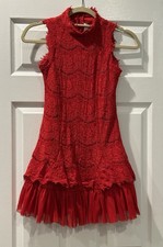 Rare Editions Girls Red Dressy Lace Dress Size 14