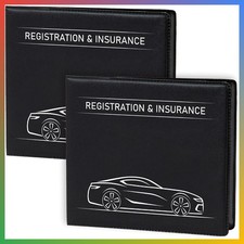 Car Registration Insurance Holder Document Organizer 2 Pack Glove Box