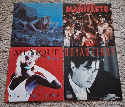 ROXY MUSIC, BRYAN FERRY, 4 LP LOT, SIREN, MANIFESTO, THE HIGH ROAD, BOYS & GIRLS