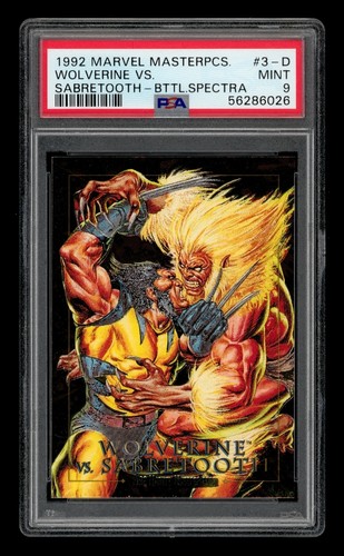 1992 Marvel Masterpieces Battle Spectra: #  3-D Wolverine Vs. Sabretooth PSA 9