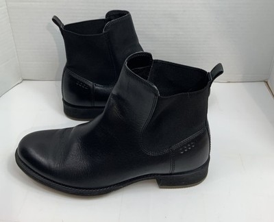 ECCO Women s Black Leather Chelsea Boots Size 37 US 6 6.5 Ankle Booties Comfort