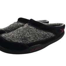 Kuru Draft Womens Size 11 Black Gray Walking Comfort Slip On Mule Slippers