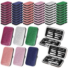 60 Pack Manicure Set Bulk Gifts Stainless Steel Nail Clipper Set with Case 8 ...