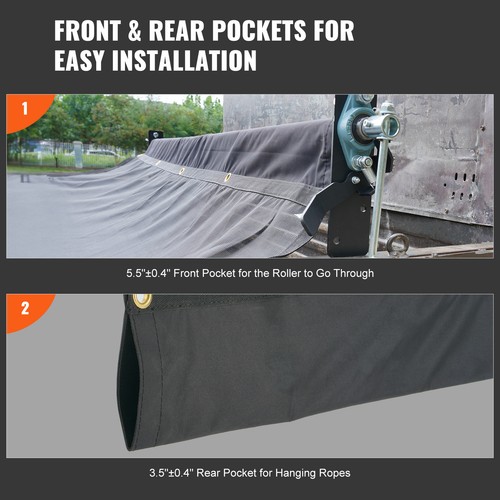 VEVOR Dump Truck Tarp Mesh Tarp 7 x 18 ft PVC 18oz Double Pockets Trailer Shade - Bild 4 von 12