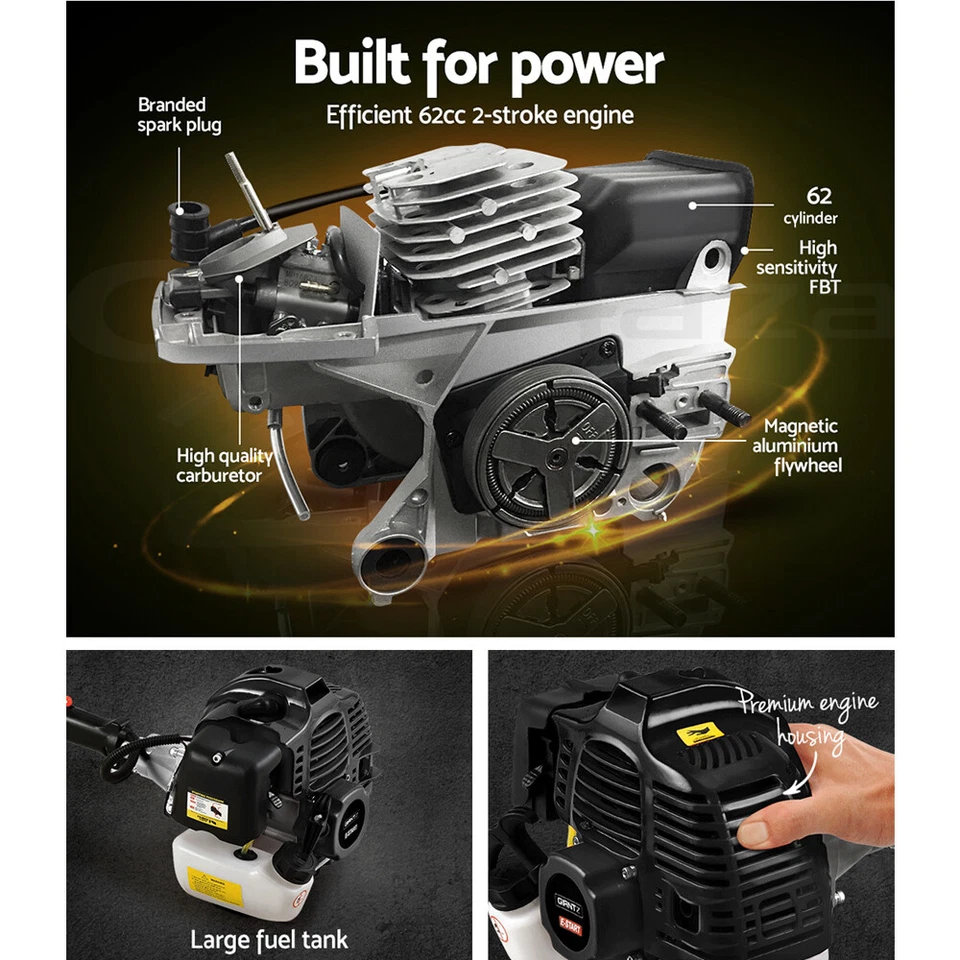 Giantz 62CC Petrol Pole Chainsaw Chain Saw Pruner Pro Arbor Tree Tool Black - image 2 of 4