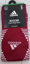 adidas Soccer Team Speed Sock 1 Pair , Red/White, Small / Youth 13C-4Y