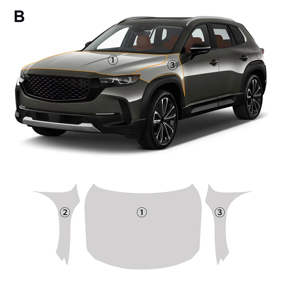 Hood Fender Precut Paint Protection Film PPF TPU For Mazda CX-50 CX50 2023-2025 - Image 2 of 4