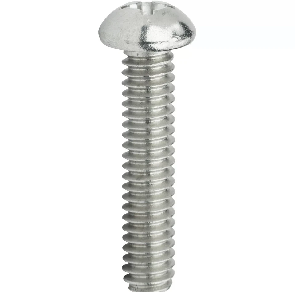 25 tornillos de máquina de cabeza redonda Phillips de 10-24 x 1" de acero inoxidable 18-8 Foto 3 de 4