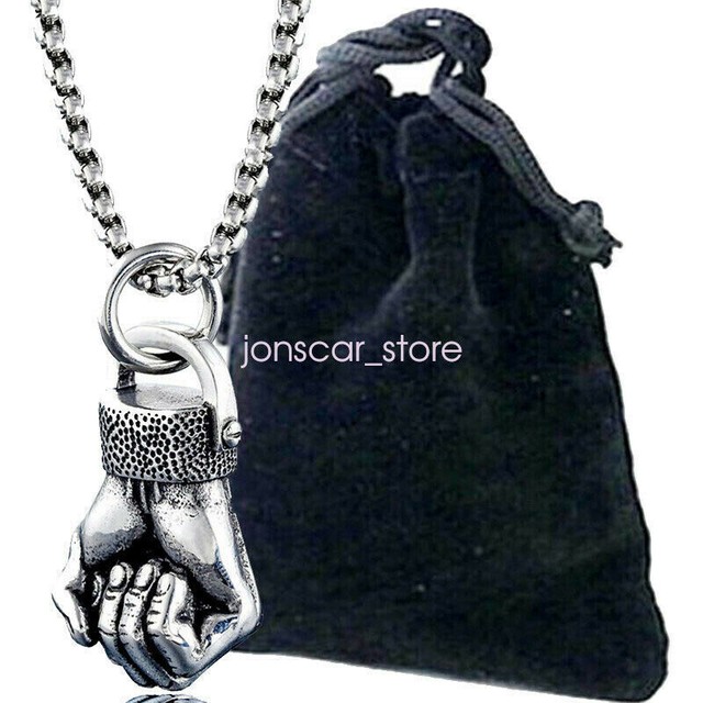Men Power Charm Boxing Necklace Pendant Stainless Steel Boxer Glove