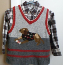 Place enfant 24 mos. gilet pull chien et chemise boutonnée - EXCELLENT état