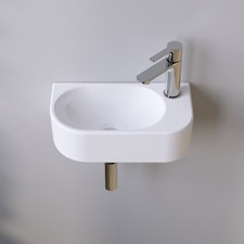 Waschbecken Keramik Weiß Eckig Handwaschbecken für das Badezimmer und Gäste-WC