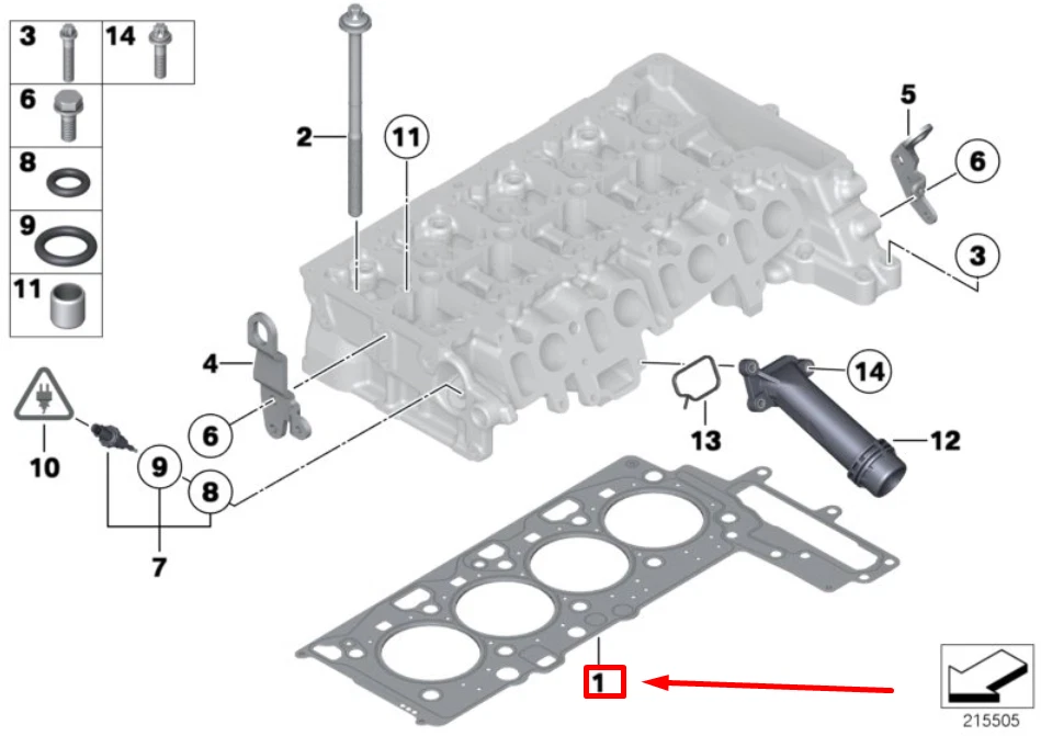 MINI Roadster R59 Engine Cylinder Head Gasket 11128509148 8509148  