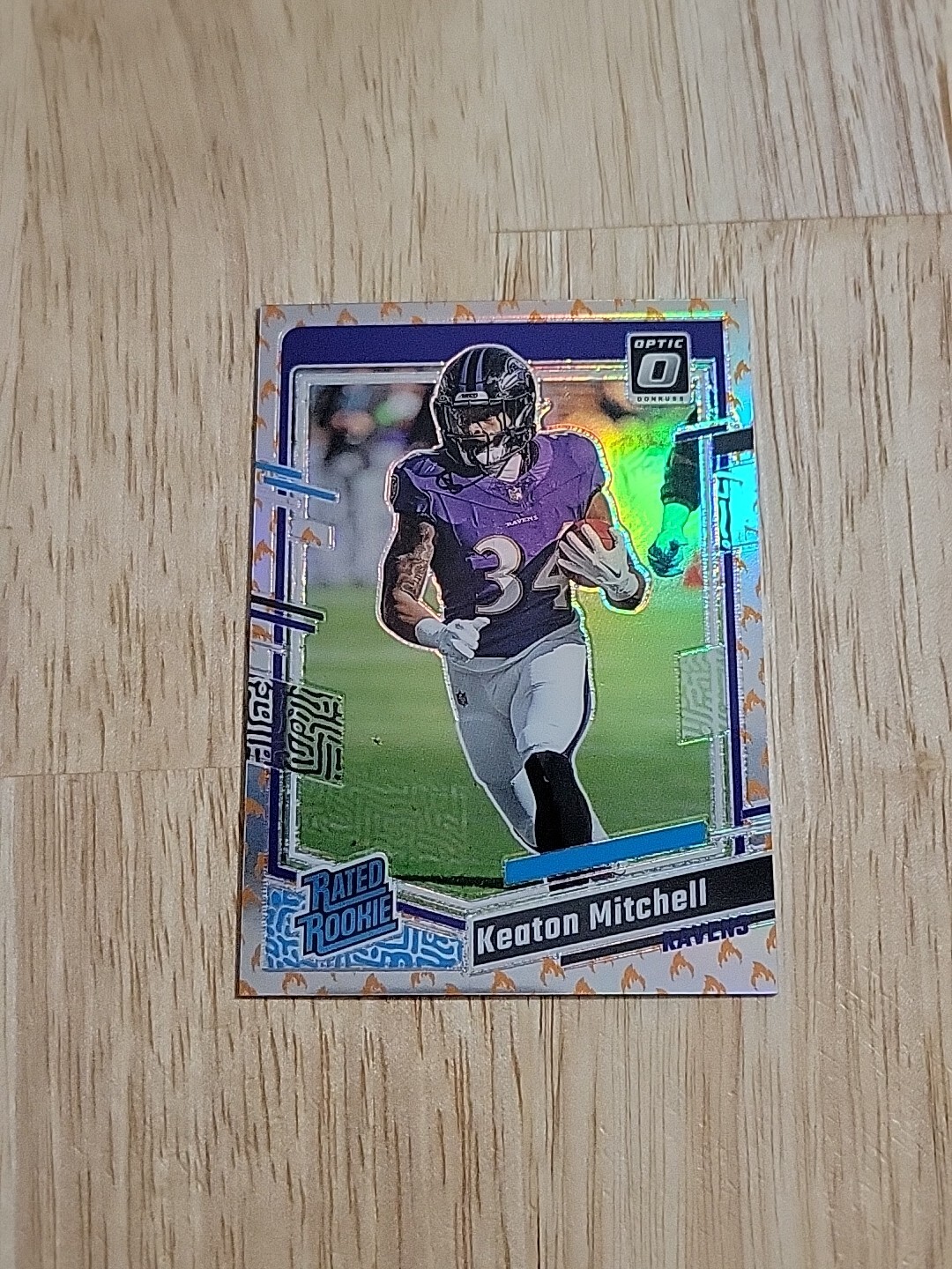2023 Donruss Optic KEATON MITCHELL Fire Emoji Prizm Rated Rookie #207 Ravens SSP