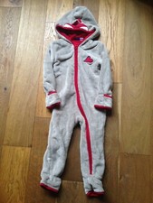 Baby boy / girl beige fleece bodysuit | overall | playsuit 12-24 months