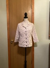 Christopher & Banks Small Multi-Color w/Geometric Print Full-Button Jacket - EUC