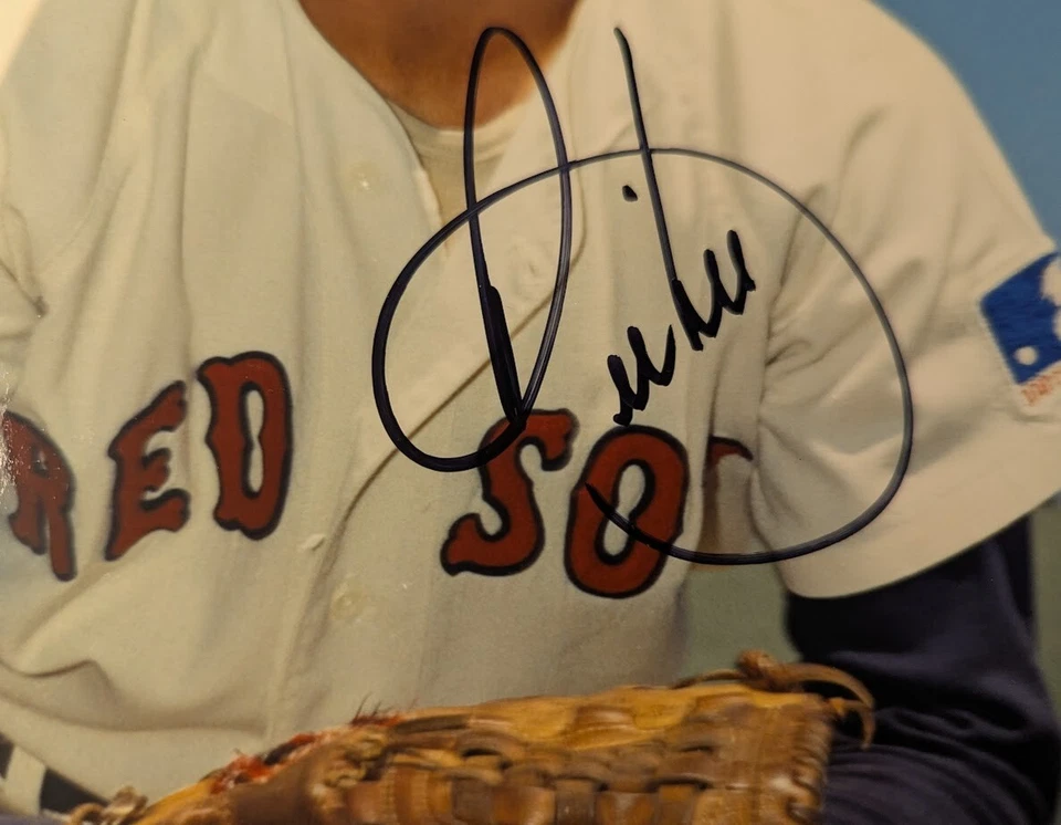 Foto autografiada del lanzador del Salón de la Fama de los Medias Rojas de Boston Bill Lee 8 X 10 con certificado de autenticidad Foto 3 de 4