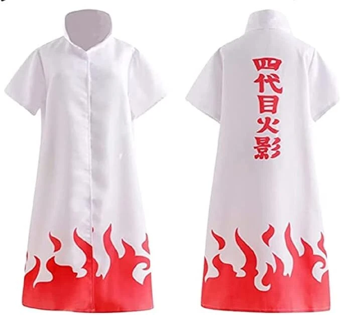 Men's Ninja Hokage Cloak White Cape Cosplay Costume with Headband And Kunai - Image 4 of 4