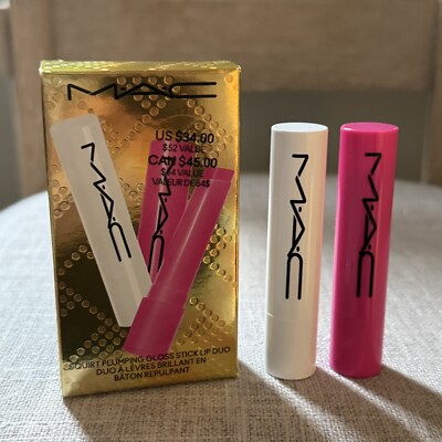 Mac ~ Squirt Plumping Gloss Stick Lip Duo ~ Clear/Amped ~ NIB