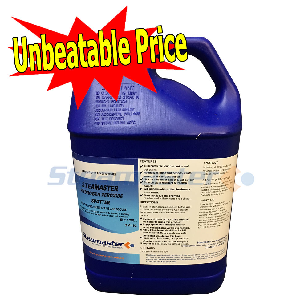 5L Hydrogen Peroxide Carpet Odour Urine Spot Stain Remover Cleaning