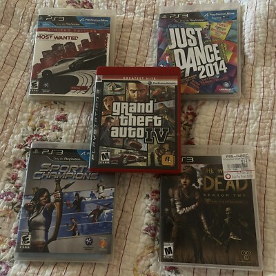 FIVE PLAYSTATION 3 VIDEO GAMES (GTA 4, MINECRAFT, NEED FOR SPEED + MORE)