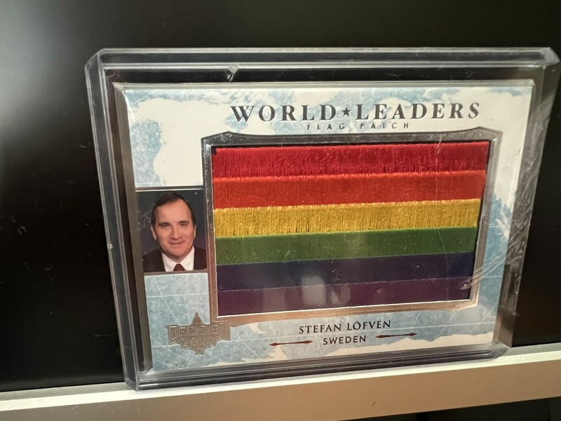 2020 Decision World Leaders Silver Foil Stefan Lofven Sweden Flag Patch 