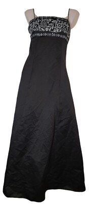 open lace back dress Morgan & Company Juniors' Plunging Cutout-Side Halter Gown - Black main image 1