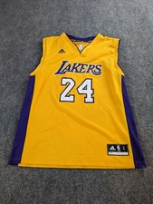 Los Angeles Lakers Jersey 24 Vintage Adidas Kobe Bryant Yellow Sz Large NBA 90s