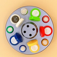 Metal Oil Cups Rotated Stand 5 Containers with Plastic Cover Watch Repair Tool