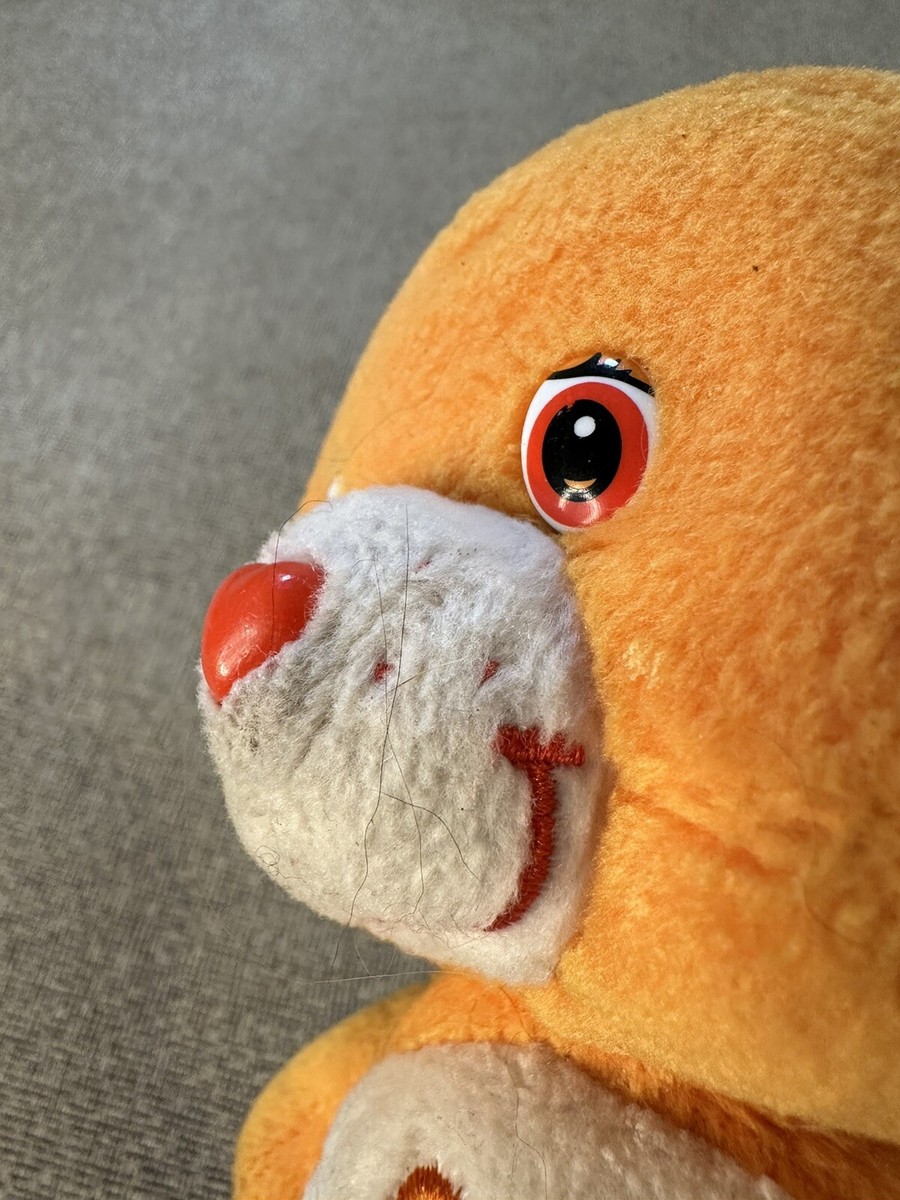 Vintage Laugh-a-Lot Bear Care Bear 8” Orange Plush Bean Bag Toy