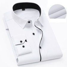 New Mens Dress Shirts Long Sleeves Formal Business Office Casual Shirts Tops