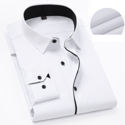 New Mens Dress Shirts Long Sleeves Formal Business Office Casual Shirts Tops
