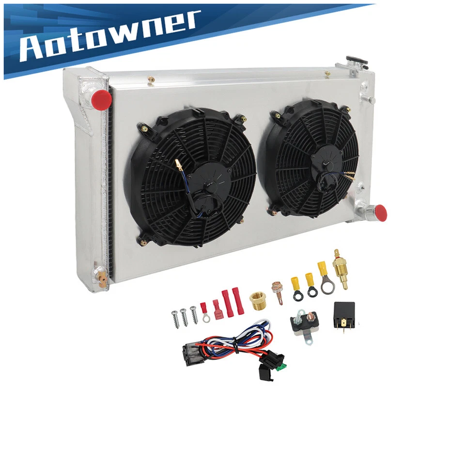 369 4Row Radiator+Shroud Fan For 67-72 Chevy CK C10 C20 C30 K10 K20 GMC K2500 - Image 3 of 4