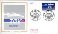 2607++ FDC  ENVELOPPE   1er JOUR       1989  LE  TGV  ATLANTIQUE