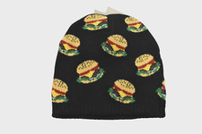 Nolan Originals Youth Boys Hamburger Cheeseburger Beanie  Gloves Set New