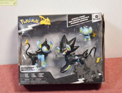 Pokémon Shinx, Luxio, and Luxray Select Evolution Action Figure Set - 3pk