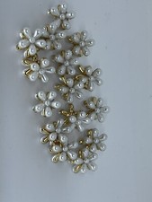 15 Pcs Small Pearl Hair Claw Clips Mini Pearl Claw Clips with Flower Design