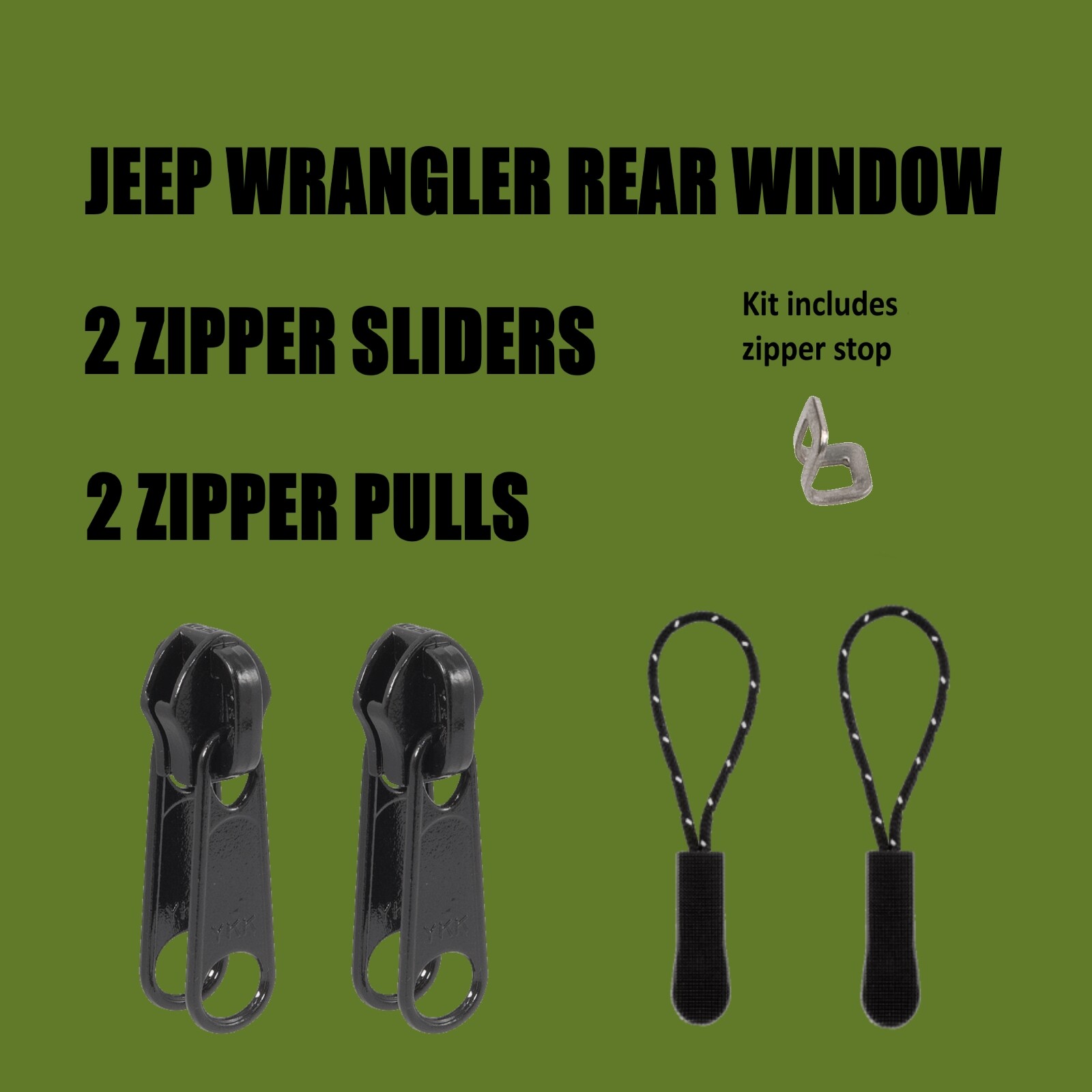 Jeep Wrangler Rear Window Zipper Sliders & Standard Pulls TJ/JK eBay