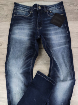 Offizielle 11 Grad Herren Jeans Skinny Fit Dunkelblau Waschung W32 Medium Neu